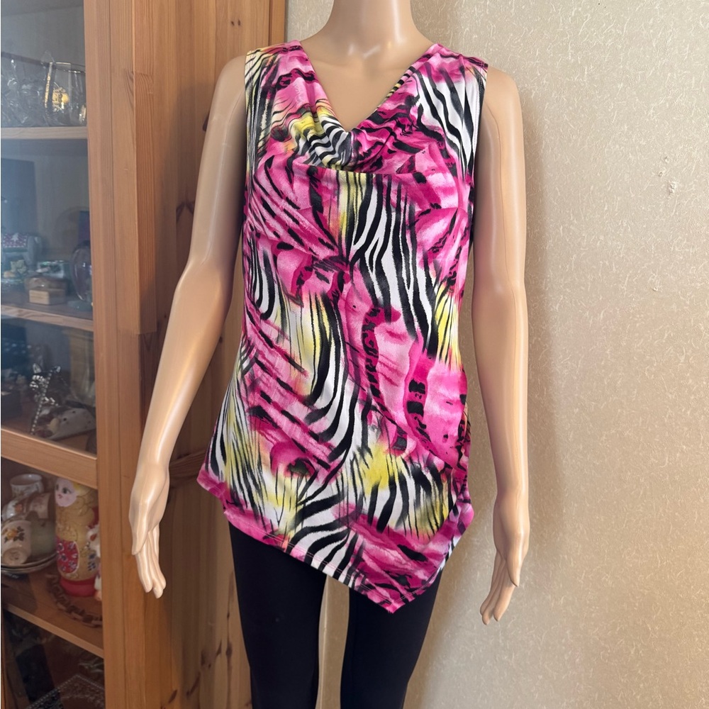 Vibrant Pink Zebra Print Women's Blouse